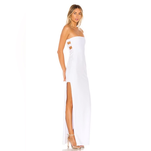 NWT Revolve Nookie Flaunt Cutout White Gown Maxi Dress Strapless White Small - Picture 2 of 8